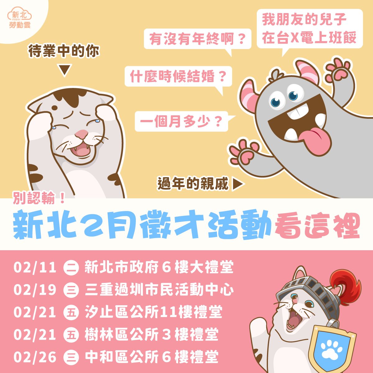 新北2月現場徵才活動在這~~